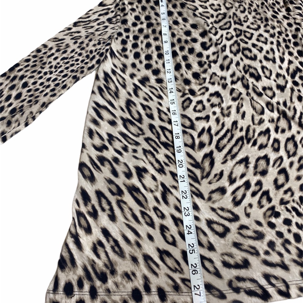 Jones New York Animal Print 3/4 Sleeve Shirt Large 💚 SALE - Picture 7 of 8